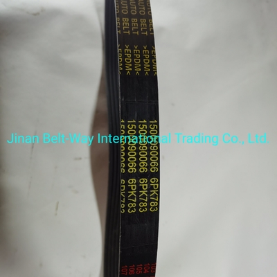 Bộ phận hệ thống lái xe bánh xe Sinotruk HOWO Truck Fan Belt 6pk783 Vg1500090066 màu đen